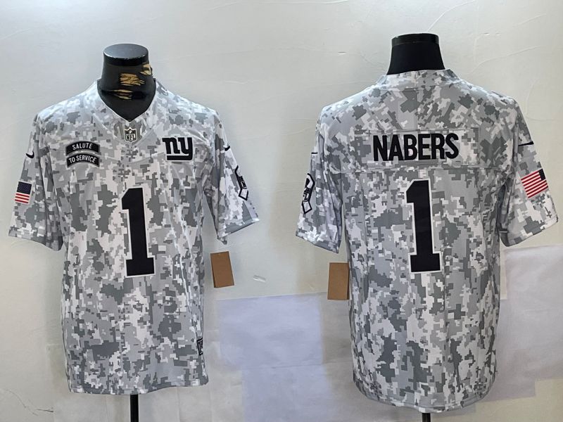 Men New York Giants #1 Nabers Nike Arctic Camo 2024 Salute to Service Limited NFL Jersey style 1->new york giants->NFL Jersey